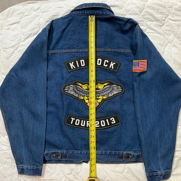 Official 9tour merch)Kid Rock Rebel Soul Tour men’s medium denim jacket - Picture 2 of 5